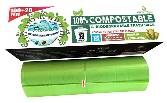el compartimiento de basura biodegradable abonable de 13 del galón bolsos de basura recicla puede verde plástico del estiércol vegetal de la cocina