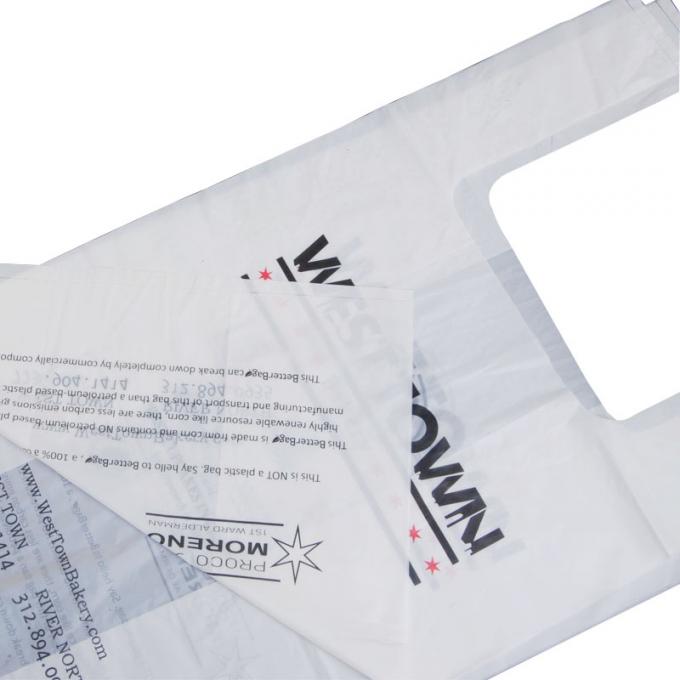 Bolso que hace compras plástico el 100% biodegradable orgánico impreso de encargo de los compradores amistosos del eco del logotipo