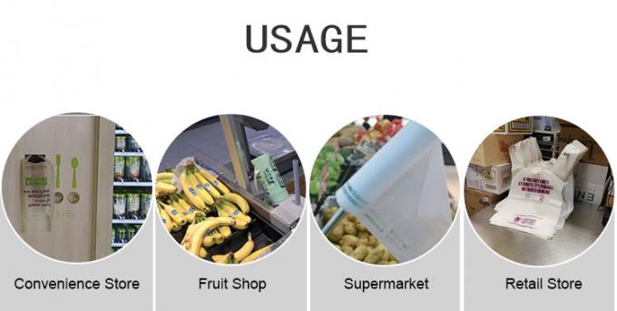 Bolso que hace compras plástico el 100% biodegradable orgánico impreso de encargo de los compradores amistosos del eco del logotipo