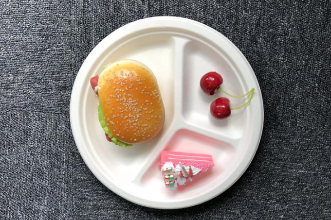 Servicio de mesa abonable biodegradable de la fibra de planta de la caña de azúcar