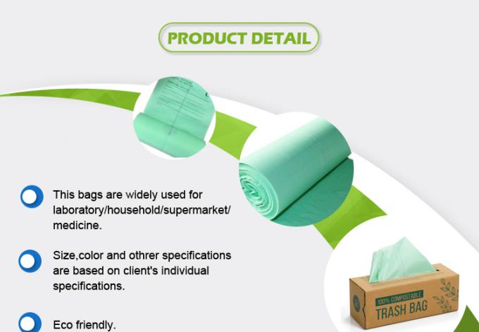 El BPI el 100% biodegradable resistente certificó basura abonable empaqueta bolsos de basura de los bolsos de la basura