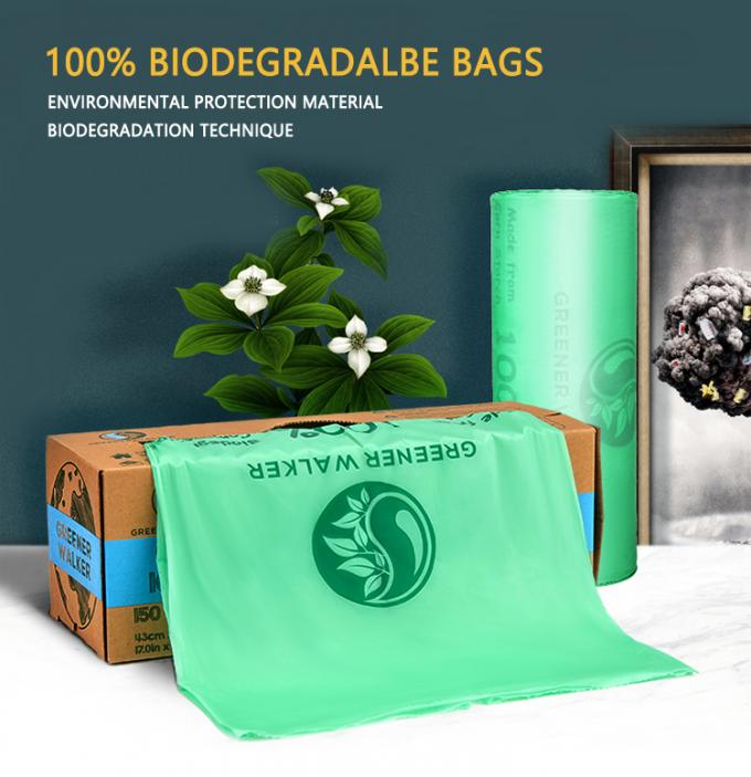 Venta al por mayor que fabrica bolsos de basura plásticos abonablees biodegradables de la materia prima del compartimiento de basura de la cocina del hospital del 100% bio