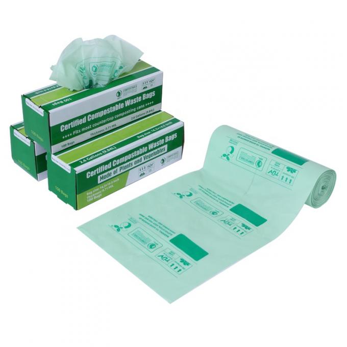 Bolso plástico biodegradable lleno modificado para requisitos particulares moda de la basura de la basura para la cocina