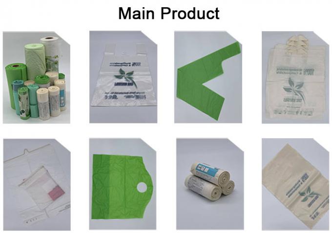la aduana al por mayor amistosa de la maicena del eco imprimió bolsos de basura plásticos abonablees biodegradables del 100% en el rollo