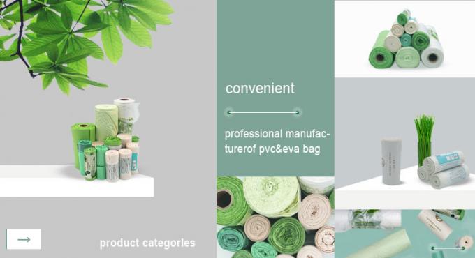 la aduana al por mayor amistosa de la maicena del eco imprimió bolsos de basura plásticos abonablees biodegradables del 100% en el rollo