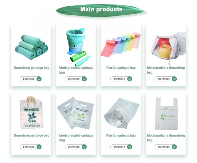 la aduana al por mayor amistosa de la maicena del eco imprimió bolsos de basura plásticos abonablees biodegradables del 100% en el rollo