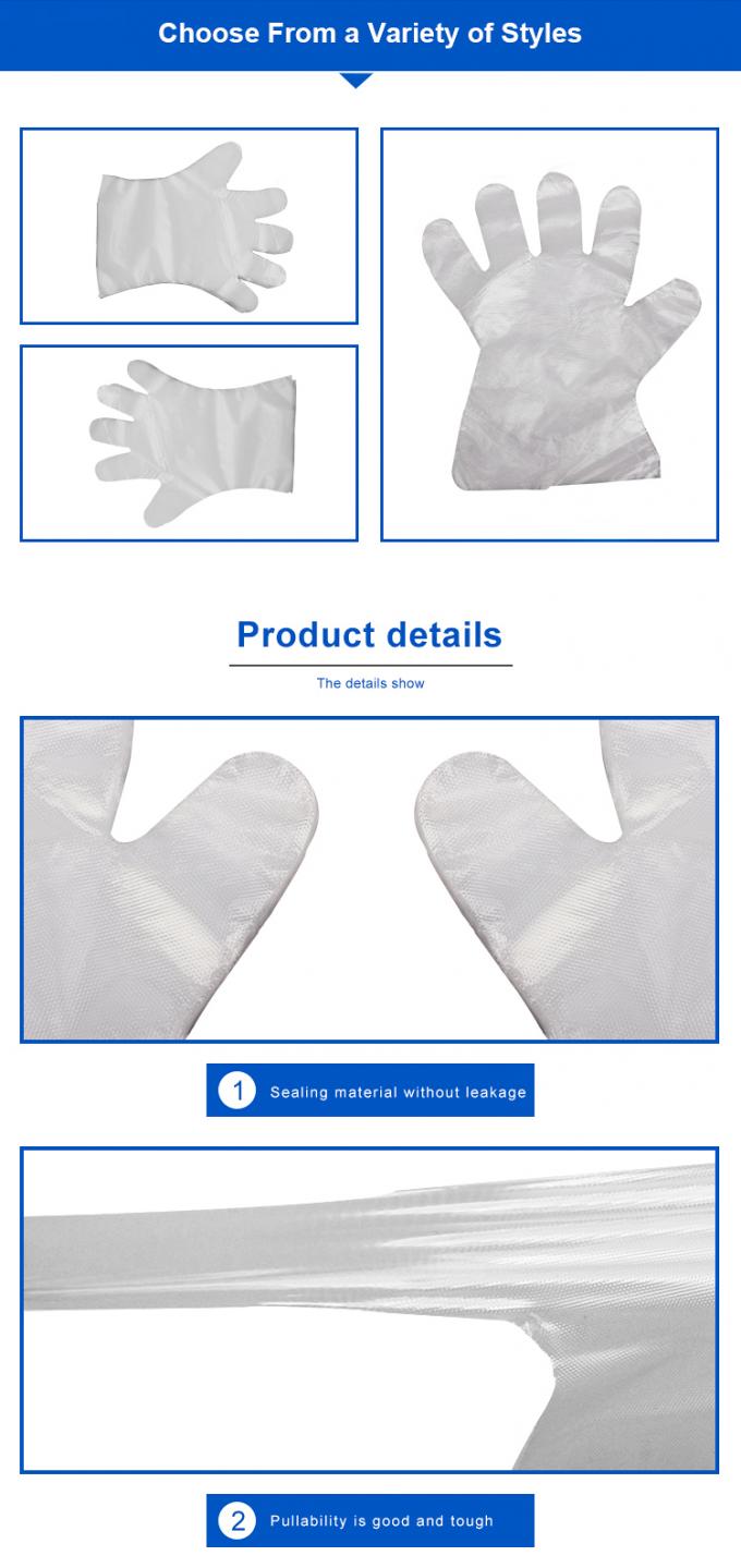 Guantes plásticos de la mano de la TPE del cpe del PE claro sanitario abonable para limpiar