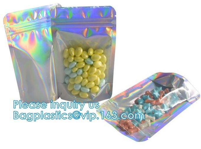  De la bolsa bolso de impresión de encargo olográfico de Logo Laser Three Side Sealed brillantemente para la horquilla del pegamento de la pestaña del labio