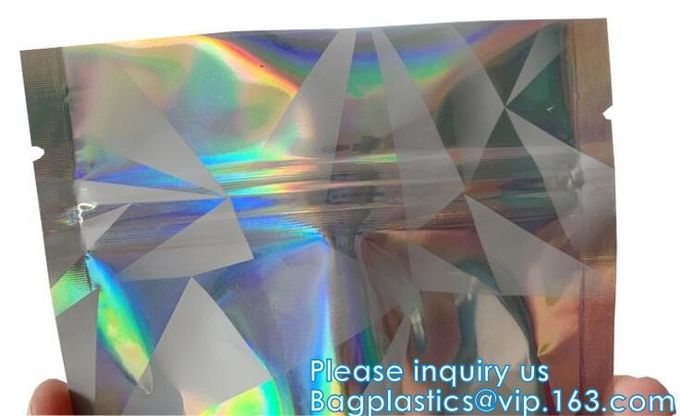 Paquete Recloseable Front Holographic Stand Up Pouch transparente/empaquetado cosmético plástico de Bagease del bolso/del esmalte de uñas