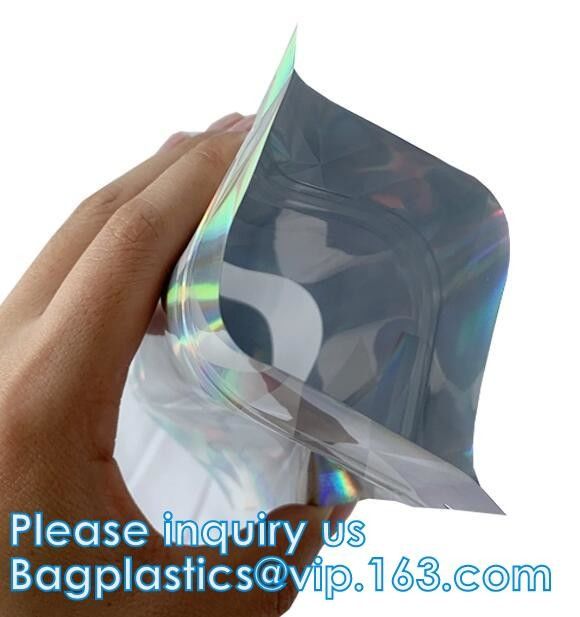 Paquete Recloseable Front Holographic Stand Up Pouch transparente/empaquetado cosmético plástico de Bagease del bolso/del esmalte de uñas
