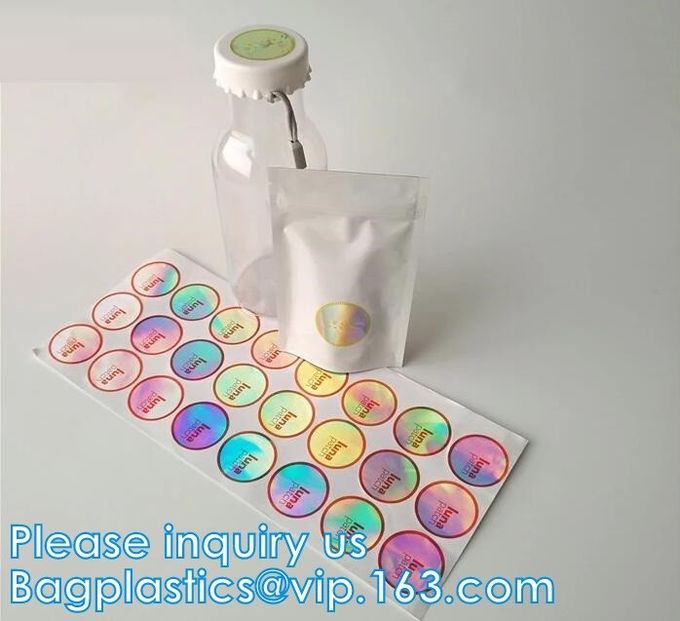El sello que se puede volver a sellar del apretón del bolso de la cremallera de la película olográfica del paquete de Bagease laminó la joyería de empaquetado cosmética brillante de la bolsa de plástico