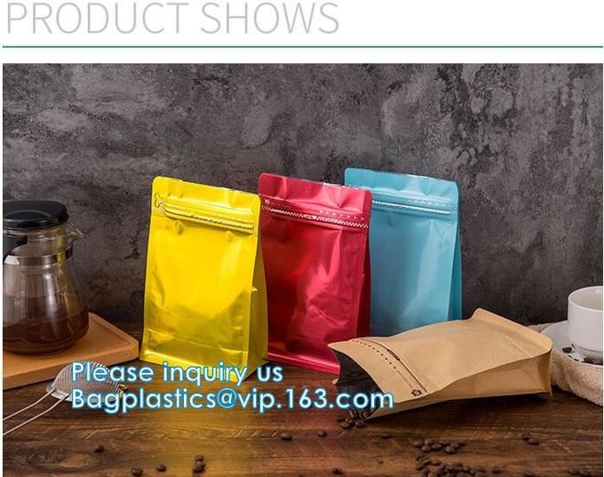 Sello biodegradable de CompostMiddle, sello de la parte inferior de K, bolsa plana, bolsos de empaquetado de café de la bolsa de lujo de los granos con una válvula de la manera