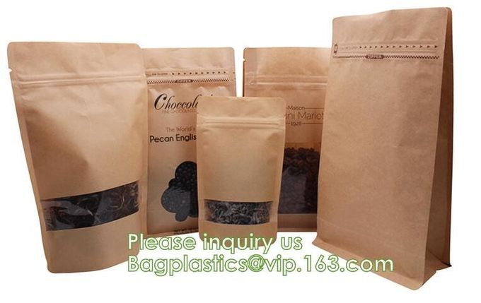 los bolsos abonablees del pla de maíz del almidón k de la cerradura clara reconectable biodegradable de la cremallera, PLA se levantan los bolsos de la bolsa, bolso del PLA de Kraft