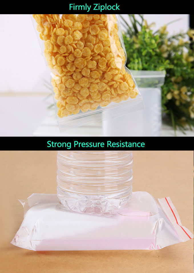 Bolsos transparentes del congelador del sello de la diapositiva de la bolsa de plástico biodegradable PE, galón, cuarto de galón, valor americano, farmacia, sello de la cremallera