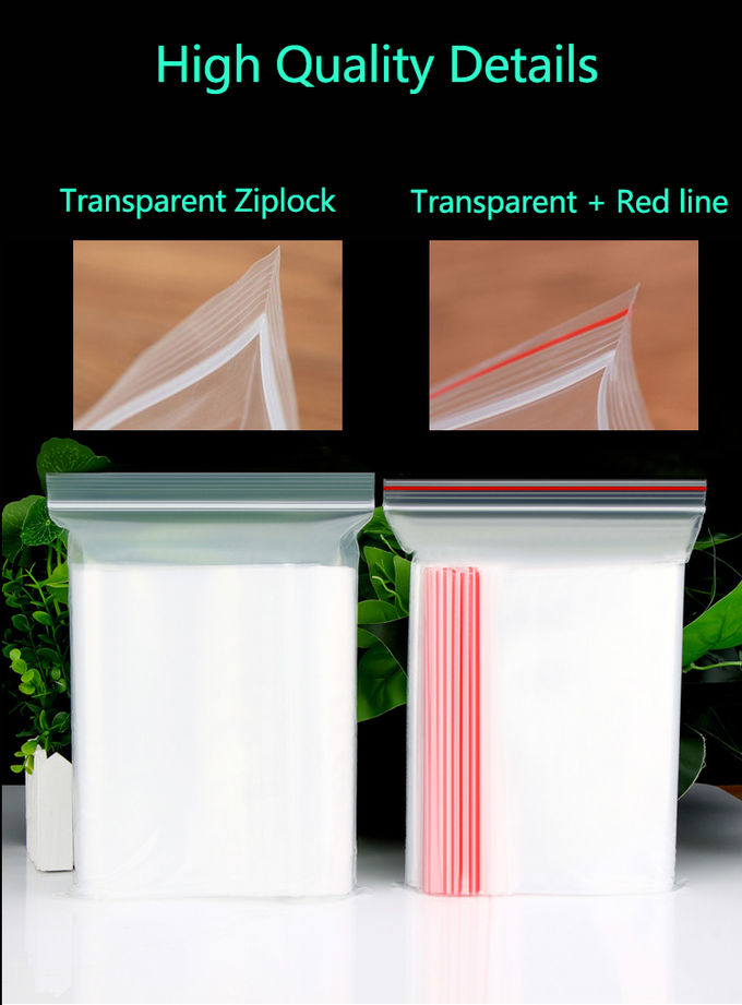 Bolsos transparentes del congelador del sello de la diapositiva de la bolsa de plástico biodegradable PE, galón, cuarto de galón, valor americano, farmacia, sello de la cremallera