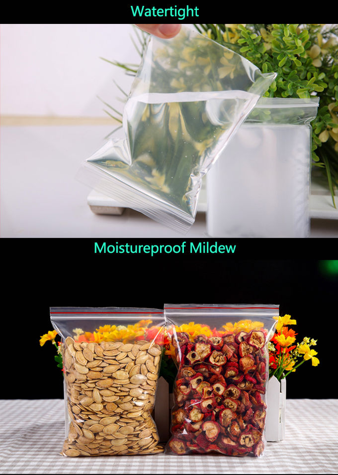 Bolsos transparentes del congelador del sello de la diapositiva de la bolsa de plástico biodegradable PE, galón, cuarto de galón, valor americano, farmacia, sello de la cremallera