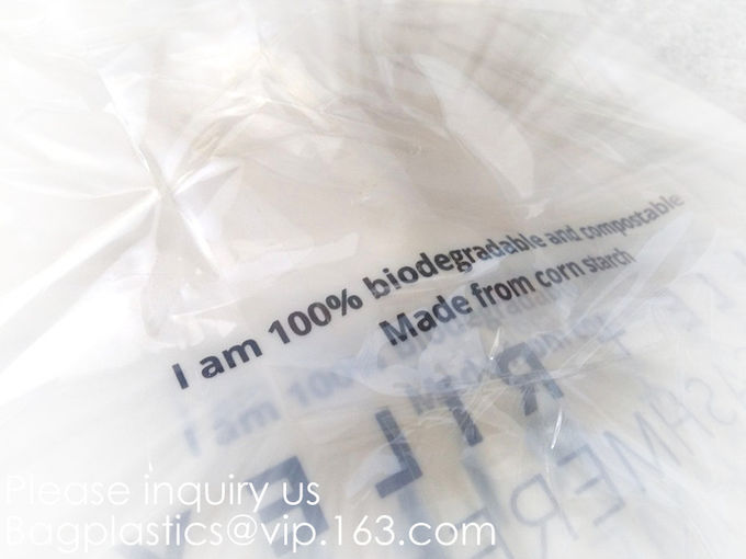 El PLA biodegradable plástico abonable k plástica de la comida del almidón de maíz empaqueta los bolsos mates para la ropa interior, BOLSOS de k del MAÍZ