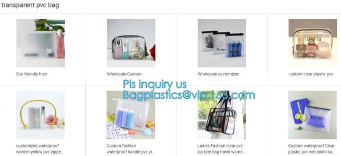 PVC Mini Plastic Cosmetic Bags, Tote Bags Printed Promotional cosmético