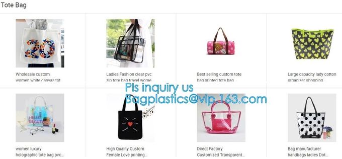 PVC Mini Plastic Cosmetic Bags, Tote Bags Printed Promotional cosmético
