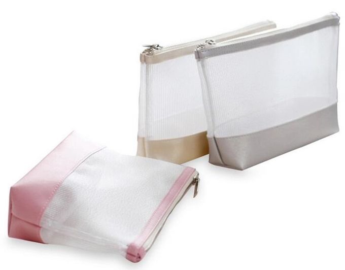 Cremallera clara transparente Tote Design del PVC del vinilo cosmético del bolso del maquillaje de la playa