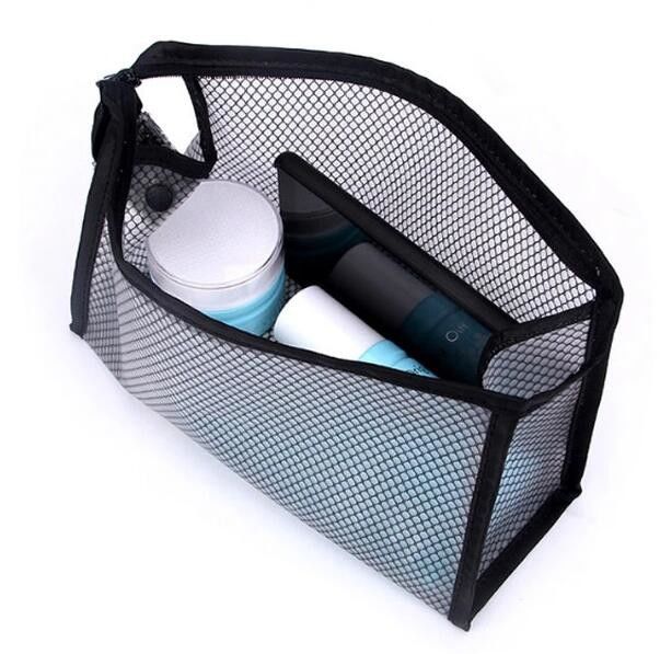 Cremallera clara transparente Tote Design del PVC del vinilo cosmético del bolso del maquillaje de la playa