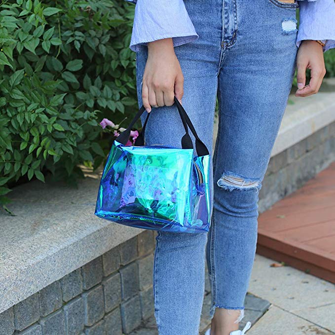 Bolsos plásticos olográficos brillantes del pvc del laser de la venta caliente del Amazonas