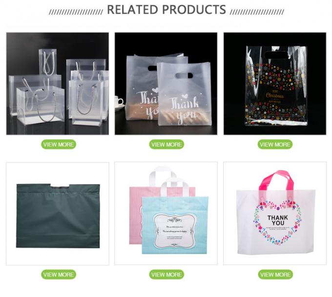 Bolso plástico transparente impreso logotipo de encargo de la manija de los pp del regalo al por mayor para hacer compras
