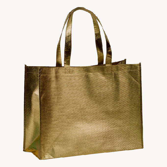 El logotipo de encargo barato al por mayor imprimió bolsos de compras no tejidos metálicos plegables del totalizador de los pp del eco del pla del laser