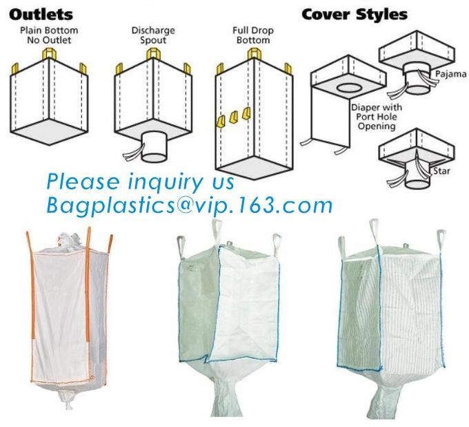 Los bolsos enormes de la tonelada FIBC del cemento refuerzan, los bolsos que hacen compras plásticos biodegradables