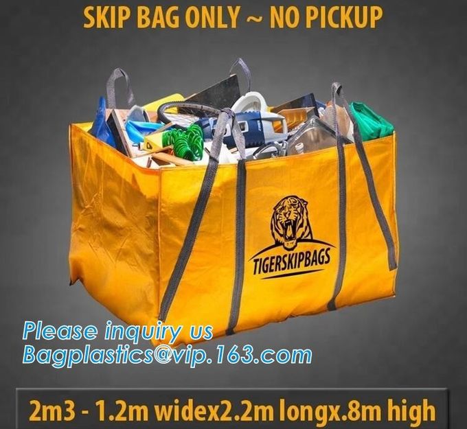 Bolso del bulto de los PP del contenedor de la basura del bolso FIBC del salto de la basura de la construcción, la bolsa de pañales del salto del salto del bolso del salto del salto del bolso del salto, bagplastics, pac