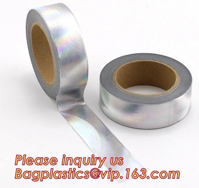 Reflexivo decorativo del laser del oro olográfico de la cinta de Washi de la hoja modificado para requisitos particulares