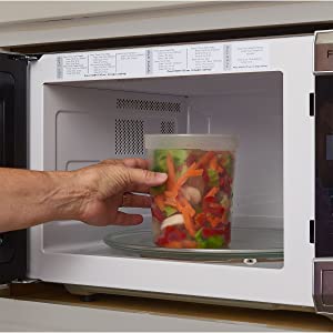 Contenedores de almacenamiento de comida de la tienda de delicatessen de la caja de almacenamiento con las tapas 32 onzas, paquete del cuarto de galón de 24 - envase Microwaveable plástico 1