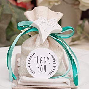 Bolsos del regalo del lazo hechos de la muselina de la lona de algodón para los favores de la boda y de partido