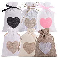 Bolsos de arpillera del corazón
