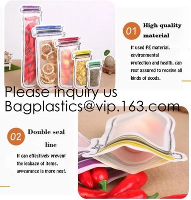 Custom Printed Mason Jar Stand Up Zip Lock Pouch Snack Food Packaging Bag,PE Storge Bag Kitchen Refrigerator Food Sealed