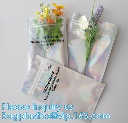 Laser Holographic Material Printed Heat Seal Aluminum Foil Packing Plastic Bag With k For Small Stuff 10g 5g