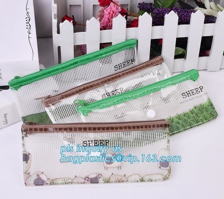 vinyl pvc zipper bag vinyl zipper slider bag for stationery, cosmetic, Flat Zipper Top PVC Slider Zipper Bags For Towel