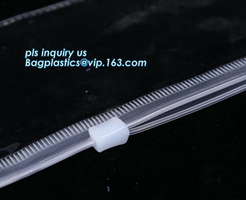 pvc zipper lock slider bag, Plastic slider zipper bag printed k plastic gift bag, slider zipper bag printed