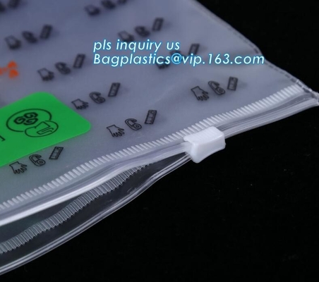 pvc zipper lock slider bag, Plastic slider zipper bag printed k plastic gift bag, slider zipper bag printed