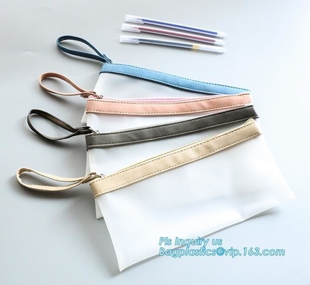 promotion zipper pencil bag, Waterproof and shockpfoof Triangular pencil bag silicone pencil bag students