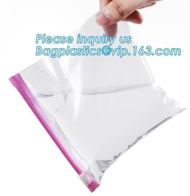 Slider Freezer Custom Transparent LDPE Plastic Waterproof k Storage Bag, Slider zipper clear plastic PE POLY water