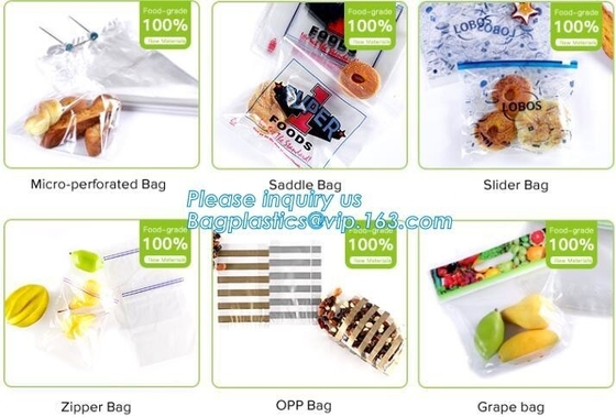 Slider Freezer Custom Transparent LDPE Plastic Waterproof k Storage Bag, Slider zipper clear plastic PE POLY water