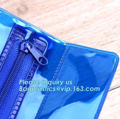 travel use frosted pvc cosmetic zipper bag with logo, zip slider pipping cosmetic hand sample promotion bags, Clear PVC