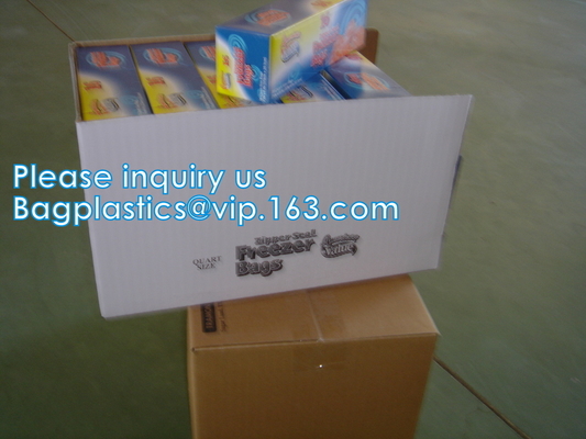 Biodegradable Plastic Bag Transparent PE Slide Seal Freezer Bags, Gallon, Quart, American value, drug store, zipper seal