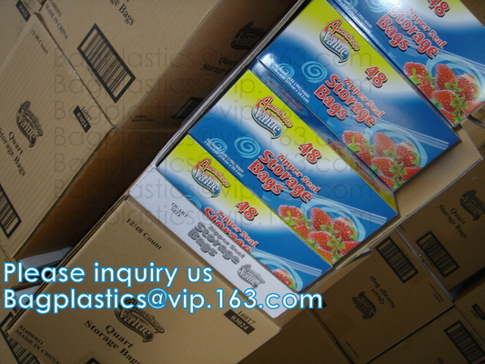 Biodegradable Plastic Bag Transparent PE Slide Seal Freezer Bags, Gallon, Quart, American value, drug store, zipper seal