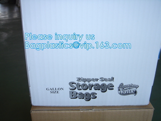 Biodegradable Plastic Bag Transparent PE Slide Seal Freezer Bags, Gallon, Quart, American value, drug store, zipper seal