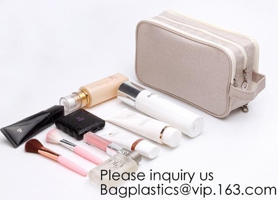 New Fashion Travel Makeup Brush Mesh Cosmetic Bag,Portable Canvas Travel Organizer Cosmetic Bag Toiletry Makeup Wash Bag