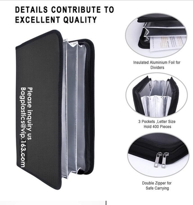 waterproof and fireproof resistant document bag,Lock Box Bag For Documents Money & Office Files Freproof Safe Bag with L