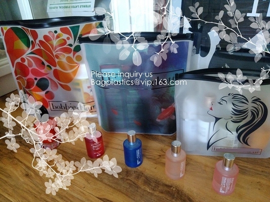 Biodegradable frosted eva plastic pvc zip lock cosmetics bag, frosted cosmetics bag,pvc zipper bag,custom eva bag