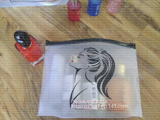 Biodegradable frosted eva plastic pvc zip lock cosmetics bag, frosted cosmetics bag,pvc zipper bag,custom eva bag